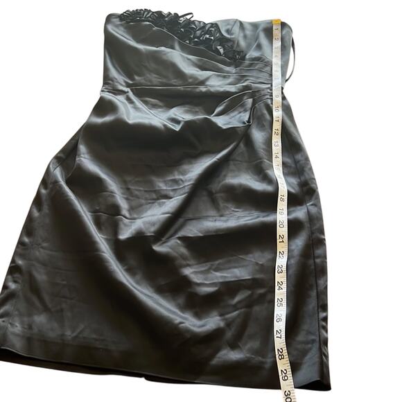 White House Black Market Suze 4 Black Satin Strapless Dress Semi Formal Holiday - Picture 10 of 10